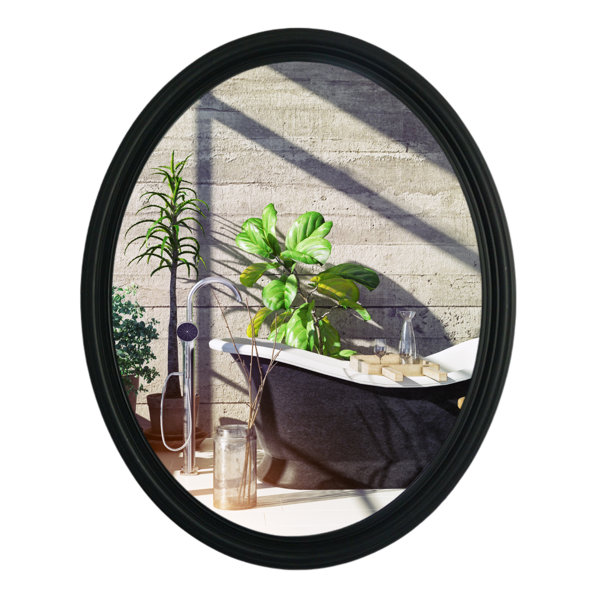 Mirrors and More Framed Oval Wall Mounted Vanity Mirror With Vertical